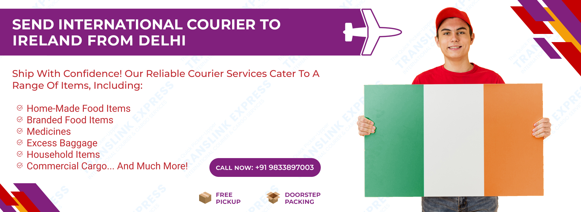 Courier to Ireland From Delhi